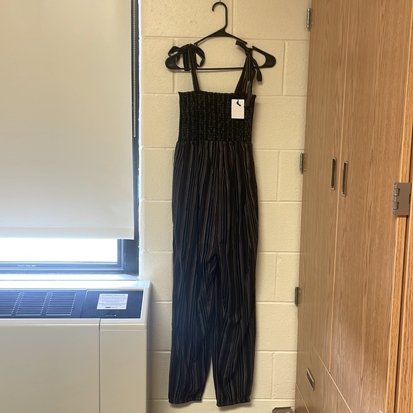 NWT HATCH Jojo Smocked Jumpsuit Striped Bow - Picture 8 of 13